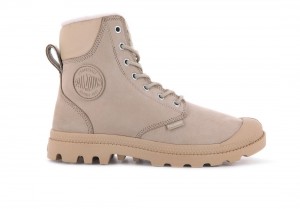 Beige Kids' Palladium Pampa Sport Cuff Wps Boots | US-BI4609251