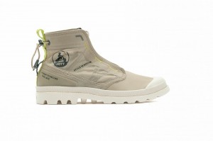 Beige Men Palladium Pampa Travel Lite Samena Boots | US-KP9428076