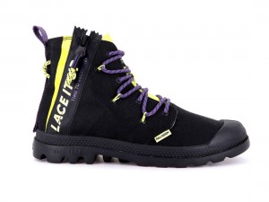 Black Kids' Palladium Pampa Lite Lace It Boots | US-MX5639820