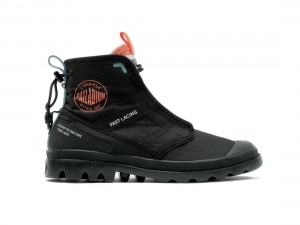 Black Kids' Palladium Pampa Travel Lite Rs Boots | US-LY6720948