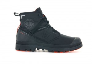 Black Kids' Palladium Pampa Travel Lite+ Waterproof Boots | US-SL7584916