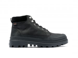 Black Men Palladium Pallatrooper Cuff Wp+ Boots | US-JI7685920