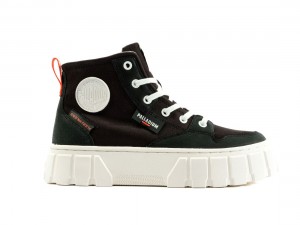 Black / Dark Green Women Palladium Pallatower Hi Sneakers | US-OT2035691