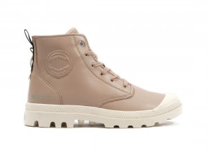 Brown Men Palladium Pampa Hi Re-vegan Lth Boots | US-OI7042318