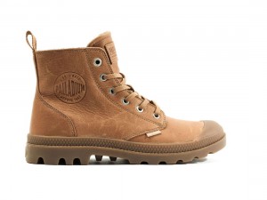 Brown Men Palladium Pampa Hi Zip Lth Ess Boots | US-NB6108534