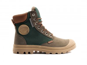 Brown / Green Men Palladium Pampa Sc Wpn U-s Boots | US-LP2740831