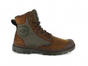 Brown / Khaki Men Palladium Pampa Sport Cuff Wpn Boots | US-TM6519470