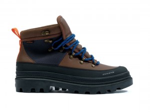 Dark Brown Kids' Palladium Pallatrooper Hiker Wp+ Boots | US-CH5468129