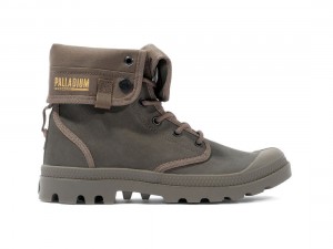 Dark Brown Men Palladium Baggy Coated Boots | US-KC0926375