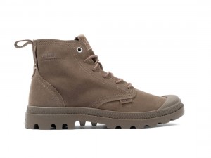 Dark Brown Women Palladium Pampa Hi Skin Boots | US-MV1024793