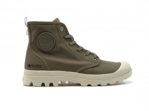 Dark Green Kids' Palladium Pampa Hi Zip Organic Boots | US-RA2574689