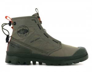 Dark Green Kids' Palladium Pampa Travel Lite Boots | US-BD3675029