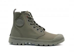 Dark Green Men Palladium Pampa Lite+ Hi Paris Boots | US-OM8634751