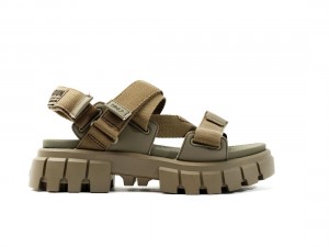 Dark Green Women Palladium Revolt Mono Sandals | US-EP4250719