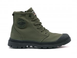 Dark Olive Men Palladium Pampa Rcyl Lt+wp+zip Boots | US-AD9624087