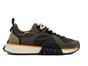 Dark Olive Men Palladium Troop Runner Sneakers | US-HX3156708