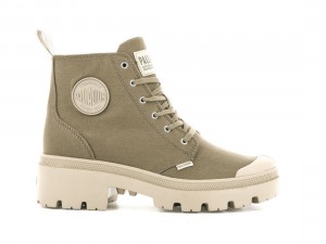 Green Women Palladium Pallabase Twill Boots | US-RH3042195