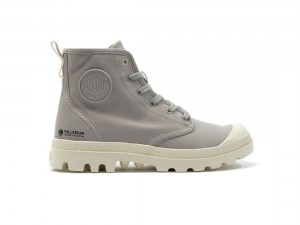 Grey Kids' Palladium Pampa Hi Zip Organic Boots | US-ZK2103685