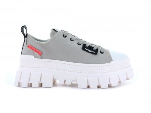 Grey / White Women Palladium Revolt Lo Tx Sneakers | US-AM5236401