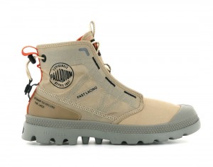 Khaki Men Palladium Pampa Travel Lite Boots | US-QE1834265