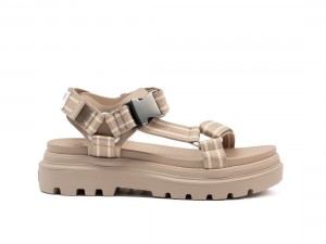 Khaki Women Palladium Pallacruise Paris Sandals | US-SM8590461