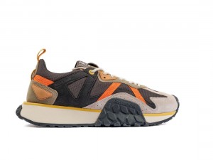 Khaki / Black Men Palladium Troop Runner Outcity Sneakers | US-JQ0327458