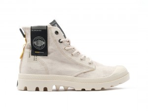 Light Beige Men Palladium Pampa Surplus Boots | US-MT5893416