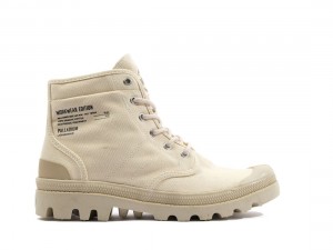 Light Khaki Women Palladium Pallabrousse Workwear Boots | US-XK4598230