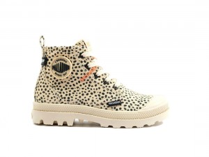 Light Yellow / Black Kids' Palladium Pampa Safari Boots | US-CR1207649