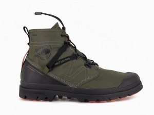 Olive Kids' Palladium Pampa Travel Lite+ Waterproof Boots | US-TS0347528