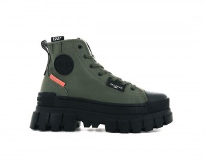 Olive Women Palladium Revolt Hi Tx Boots | US-OB7962540