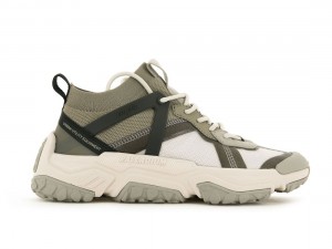 Olive / White Women Palladium Off grid Lo Adventure Sneakers | US-QM5970142