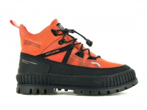 Orange / Black Kids' Palladium Pallashock Travel Wp+ Boots | US-PH9287130