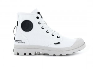 White Kids' Palladium Pampa Hi Htg Supply Boots | US-QE3246057