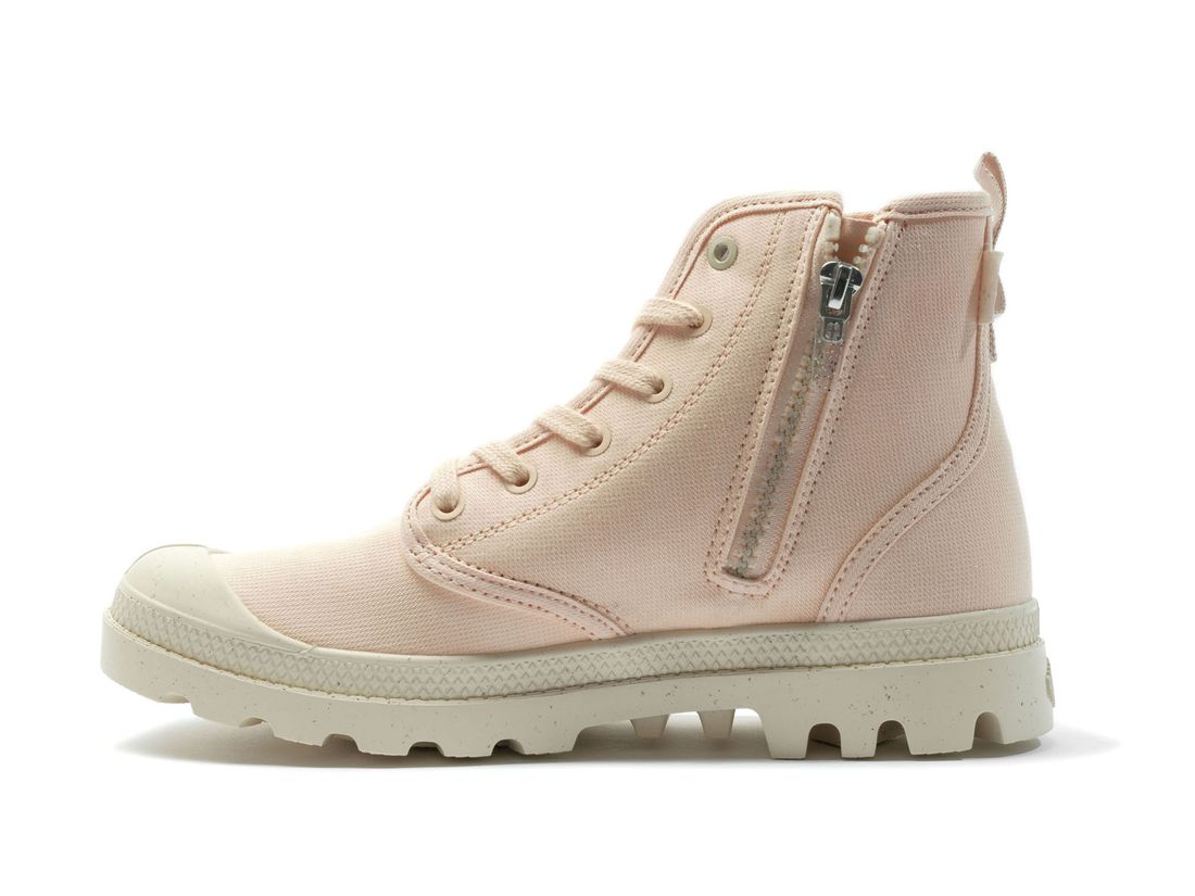 Beige Kids' Palladium Pampa Hi Zip Organic Boots | US-OH8724013