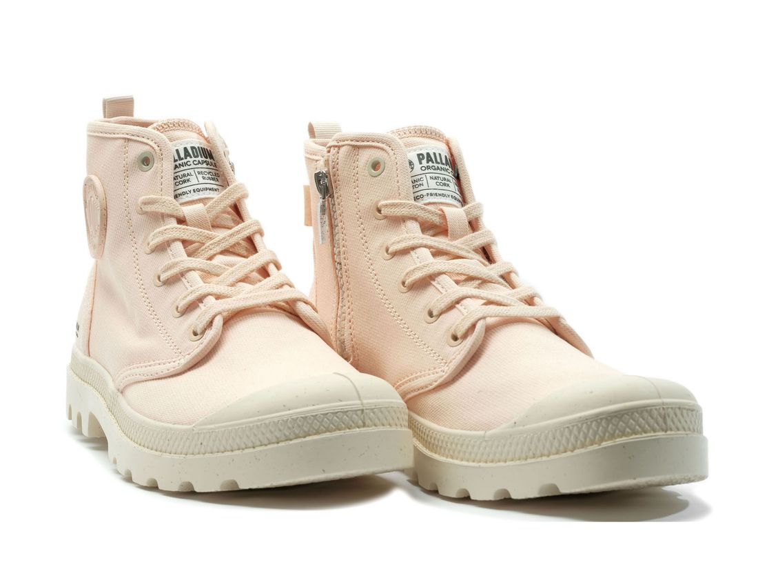 Beige Men Palladium Pampa Hi Zip Organic Boots | US-EB8059736