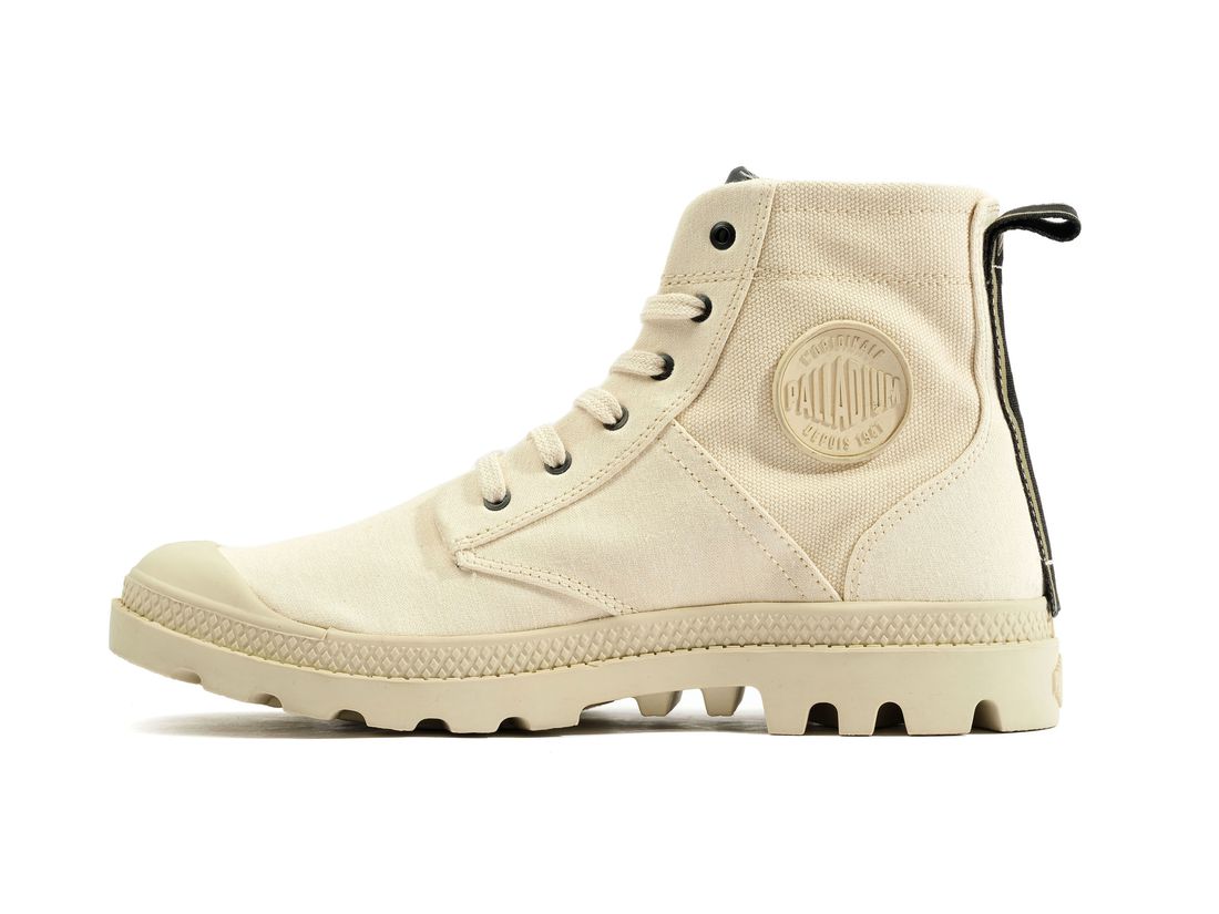 Beige Women Palladium Pampa Hi Army Boots | US-LQ4789302