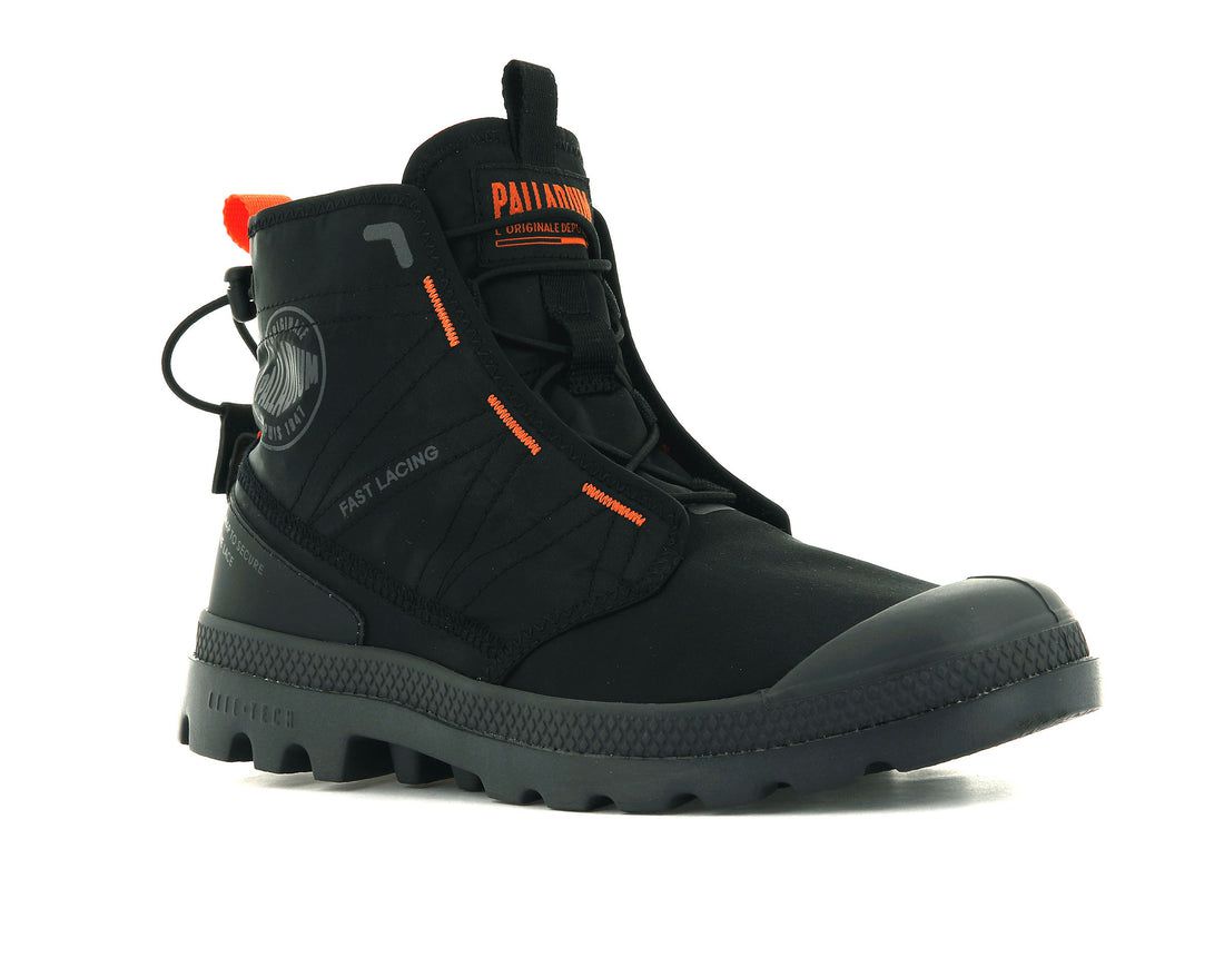 Black Kids' Palladium Pampa Travel Lite Boots | US-DU4832567