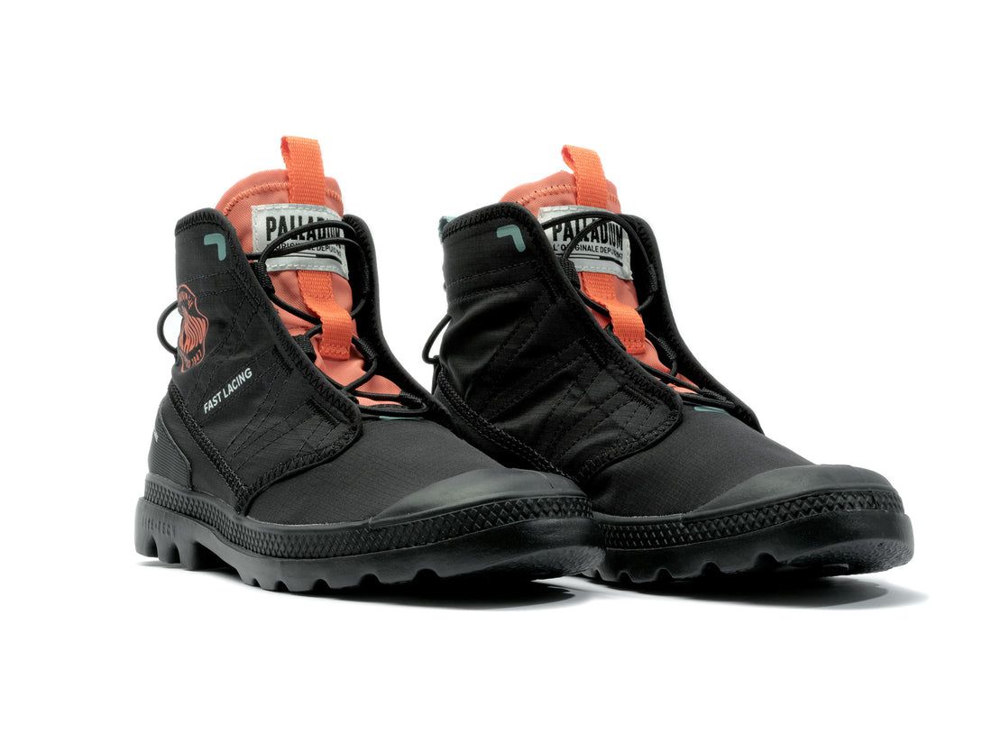 Black Kids' Palladium Pampa Travel Lite Rs Boots | US-LY6720948