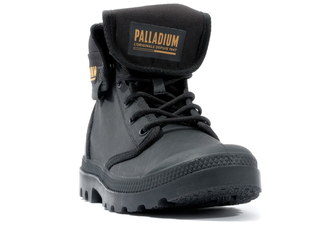 Black Men Palladium Baggy Coated Boots | US-PS9207546