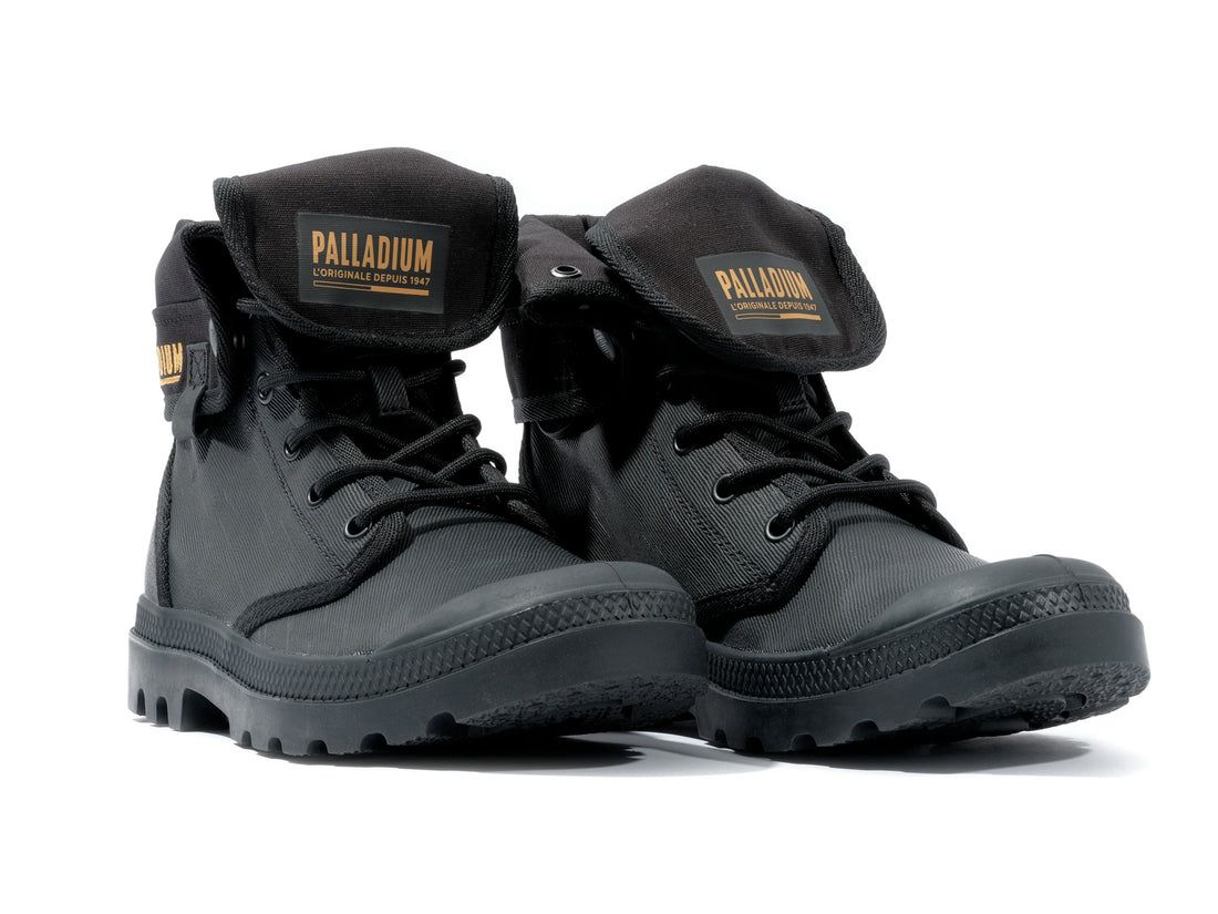 Black Men Palladium Baggy Coated Boots | US-PS9207546