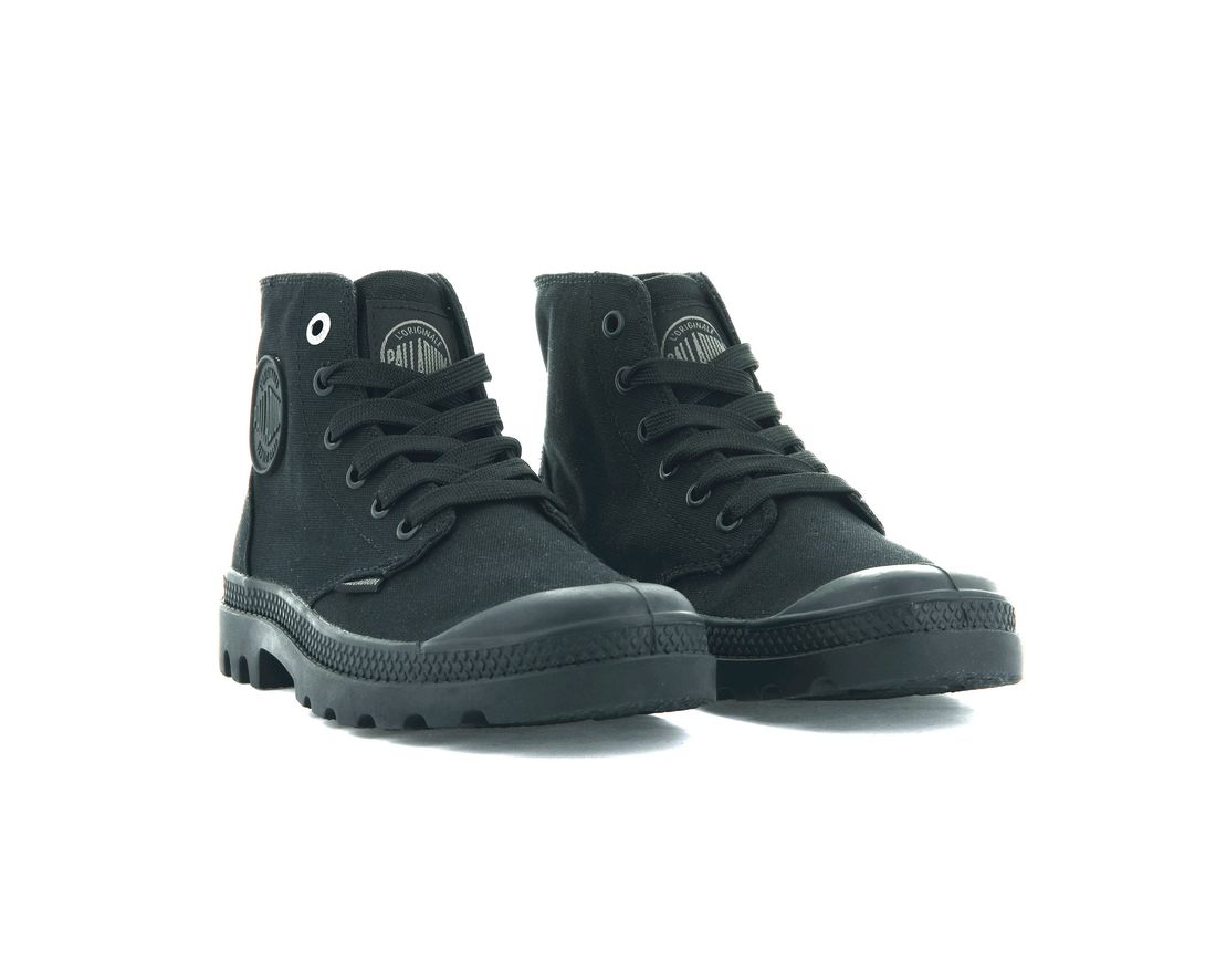 Black Men Palladium Mono Chrome Boots | US-QT1625943