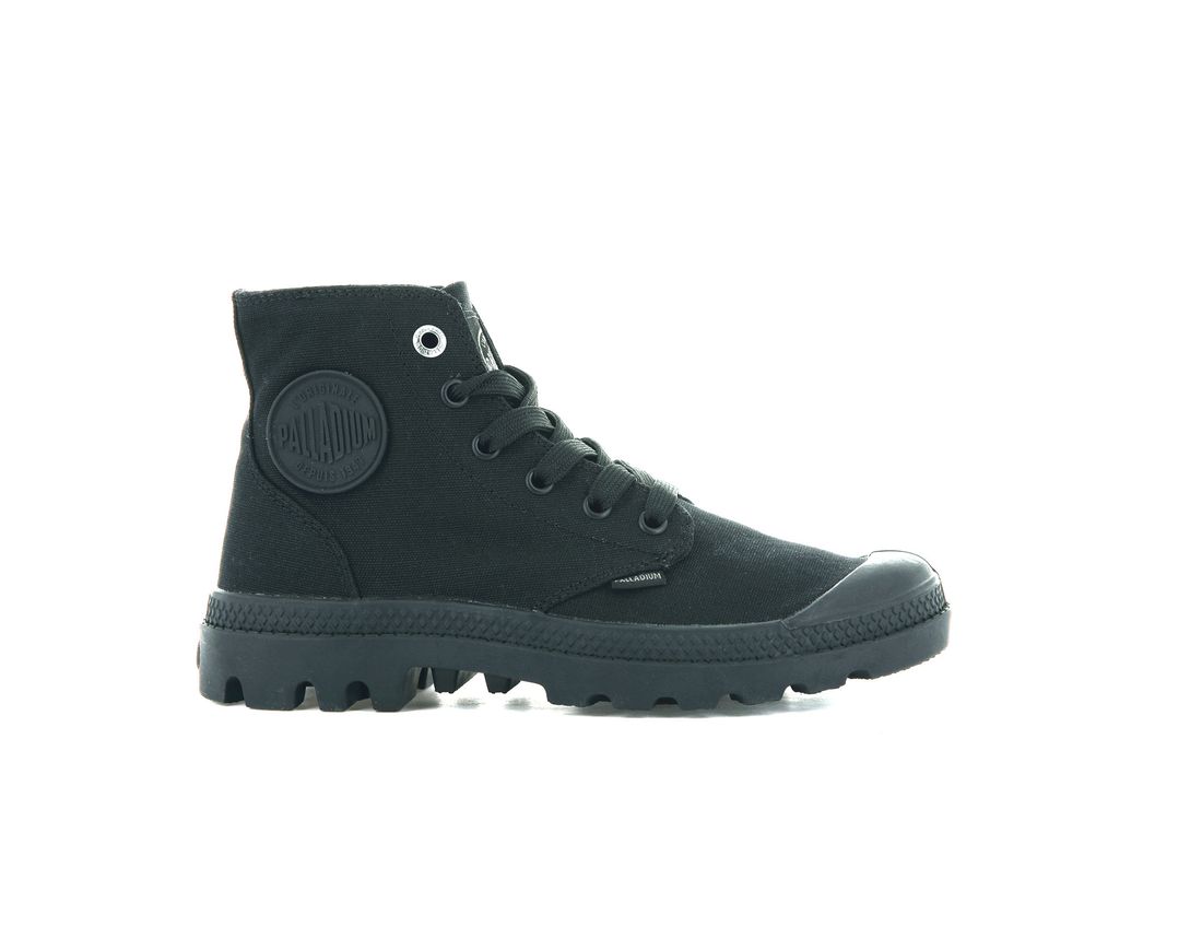 Black Men Palladium Mono Chrome Boots | US-QT1625943