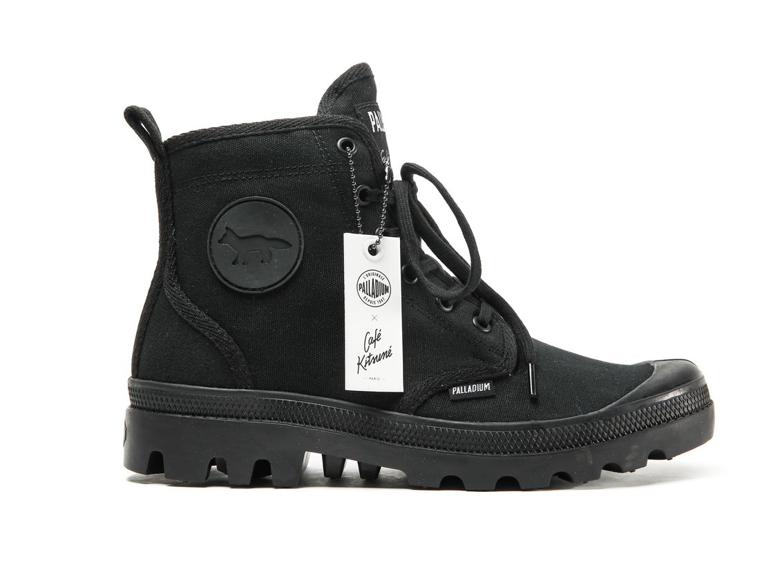 Black Men Palladium Pallabrousse X Kitsune Boots | US-PM0894712