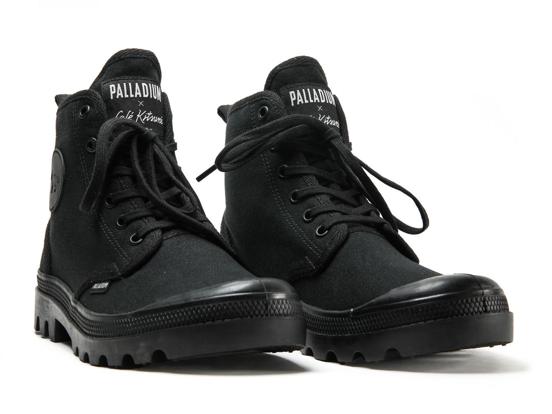 Black Men Palladium Pallabrousse X Kitsune Boots | US-PM0894712