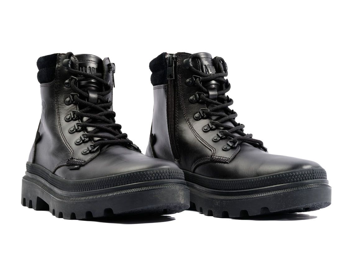 Black Men Palladium Pallatrooper Hiker Leather Boots | US-DW2573984