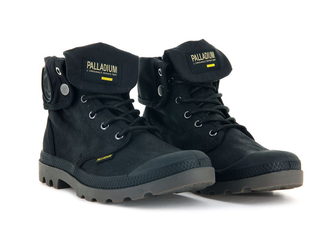 Black Men Palladium Pampa Baggy Wax Boots | US-TX7023654