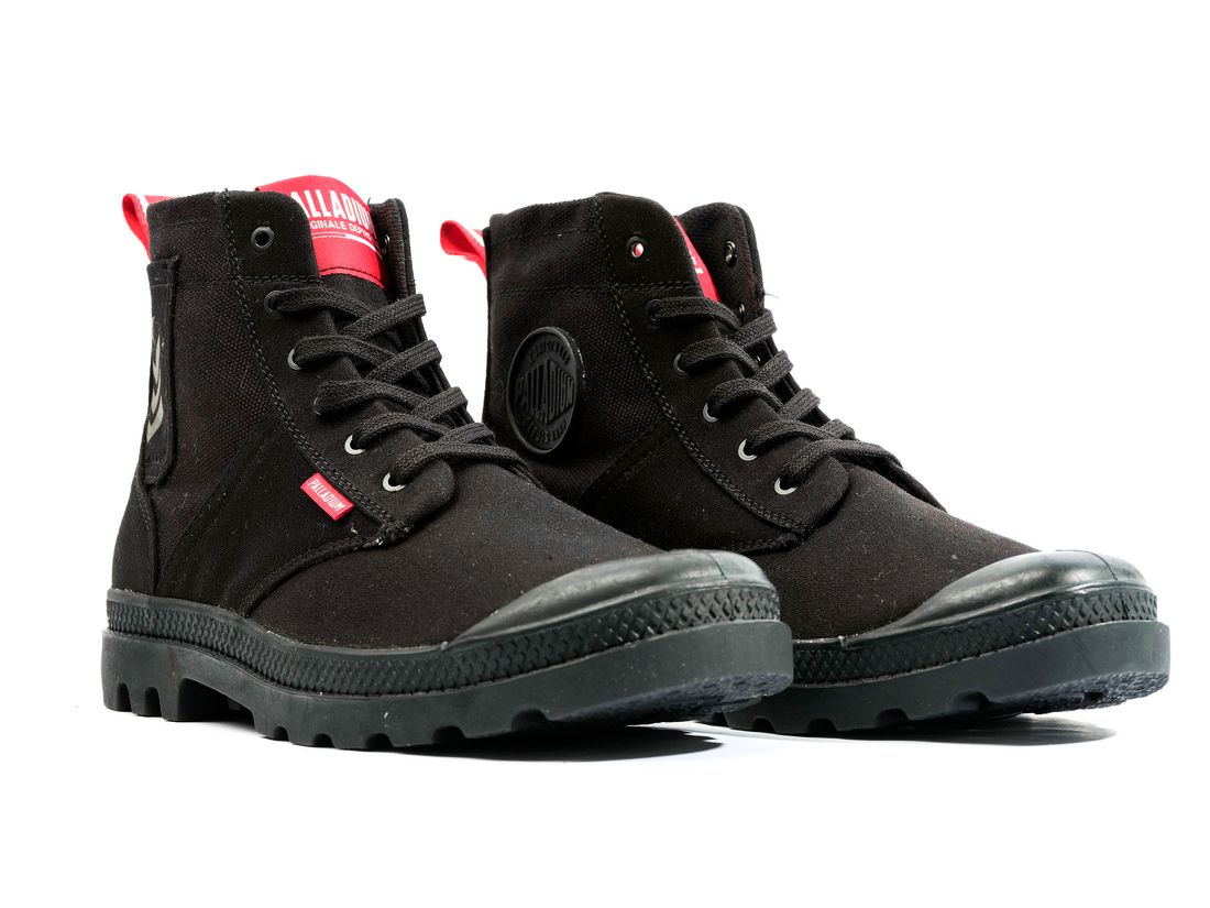 Black Men Palladium Pampa Hi Army Boots | US-UB8413970