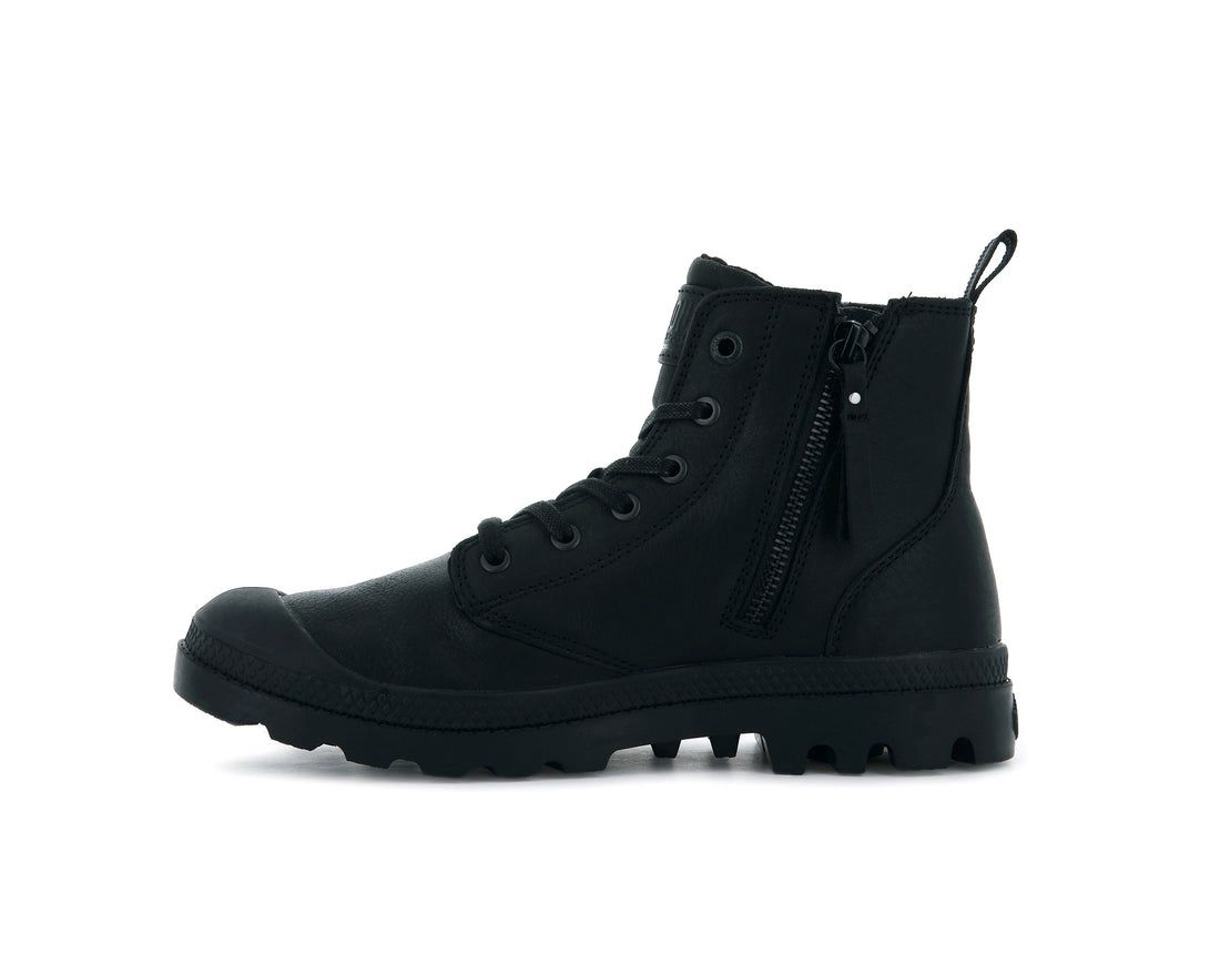 Black Men Palladium Pampa Hi Zip Lth Ess Boots | US-KT6250187