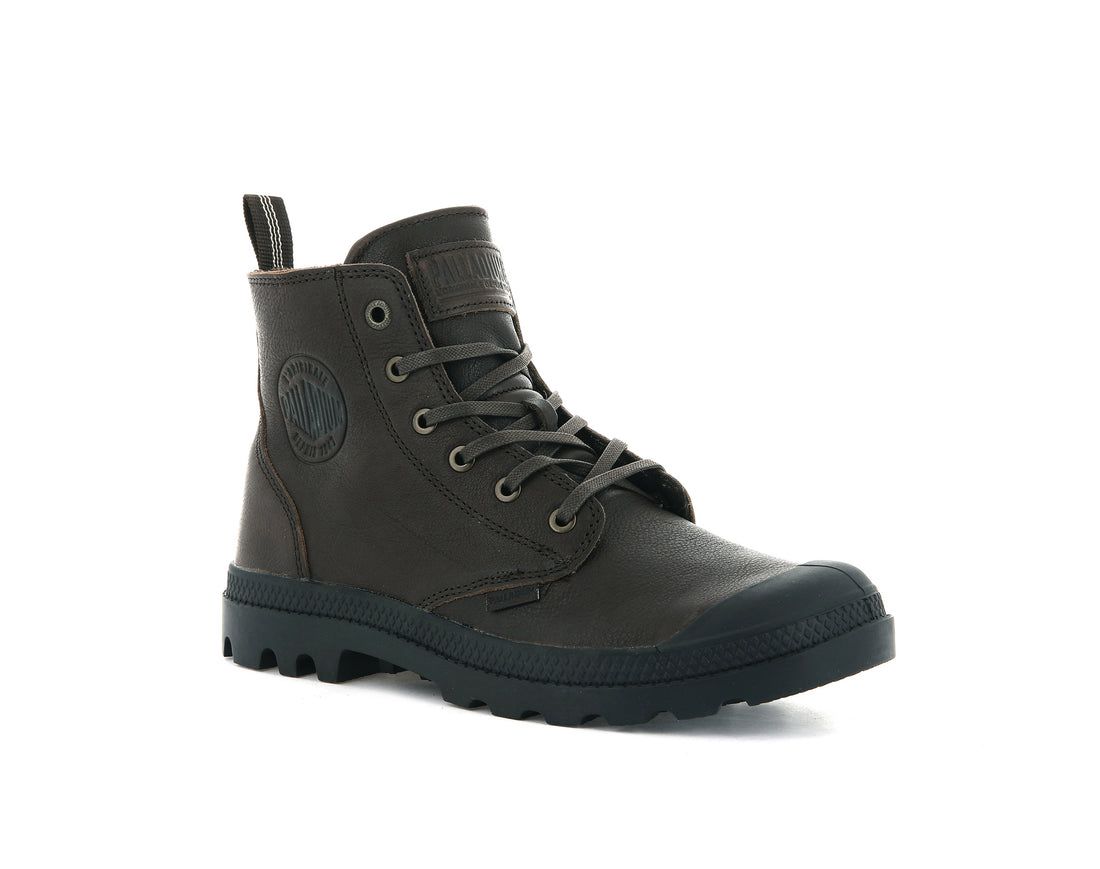 Black Men Palladium Pampa Hi Zip Lth Ess Boots | US-BS2971503